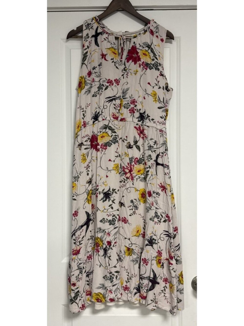 Old Navy Womens White Multicolor Spring Floral Floor Length Maxi Dress Size XL